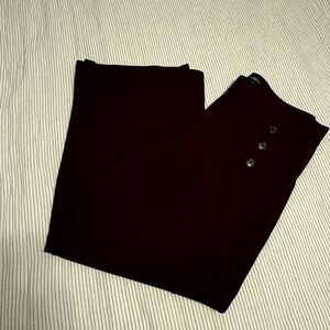 LOFT Women's Burgundy Wide Leg Pants